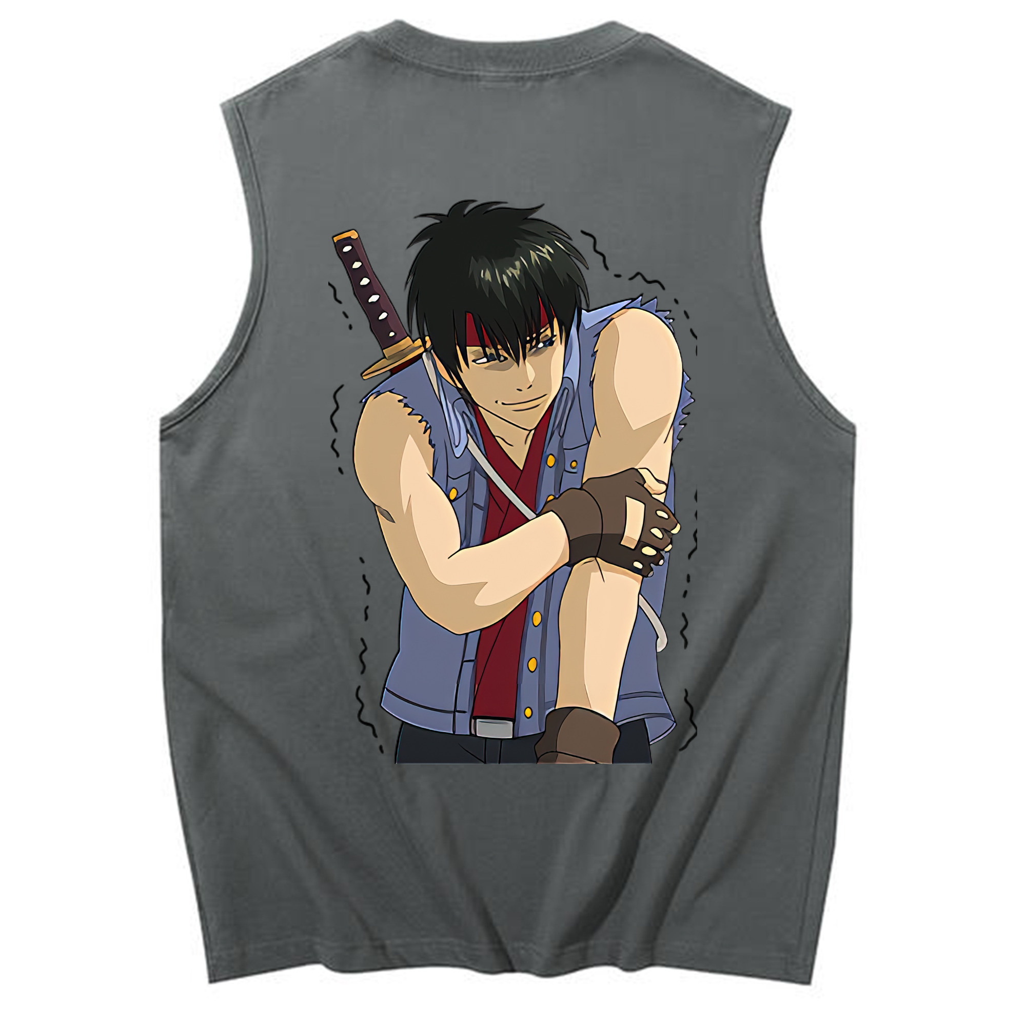 （画像用） ぎんたま 坂田銀時（さかたぎんとき） 神楽 志村新八（しむら しんぱち） GINTAMA Sakata Gintoki Kagura Shimura Shinpachi コットン100％タンクトップ（背面プリント）
